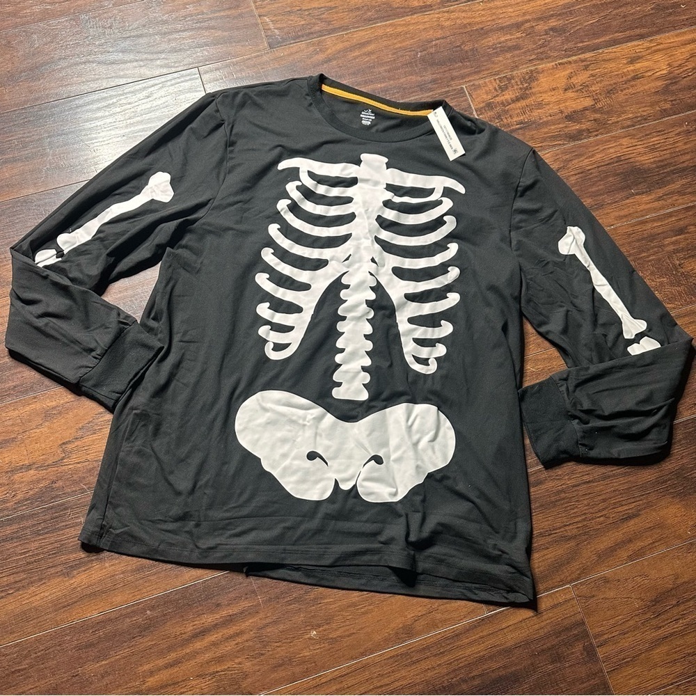Celebrate Halloween Long Sleeve Skeleton Pajama Shirt